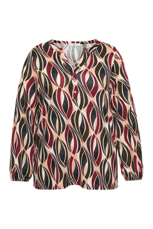 Warmer Strick-T-Shirt mit grafischem Aufdruck-Paprika-1