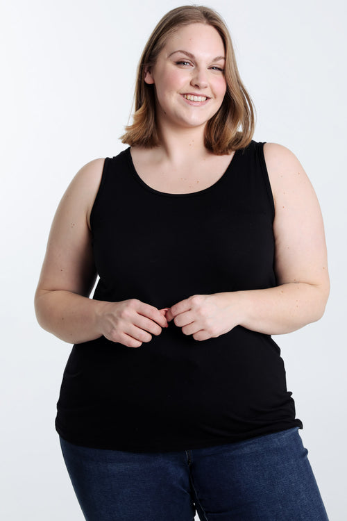 Débardeur uni en viscose-Paprika-1