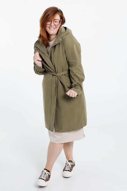 Trench zippé à capuche-Paprika-9