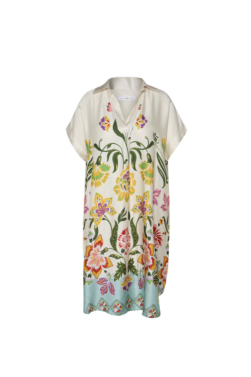 Kleid aus Viskose mit floralem Druck-Paprika-2
