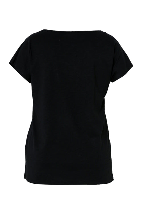 T-Shirt aus Baumwolle mit Folien-Print von Palmen und Pailletten-Paprika-11