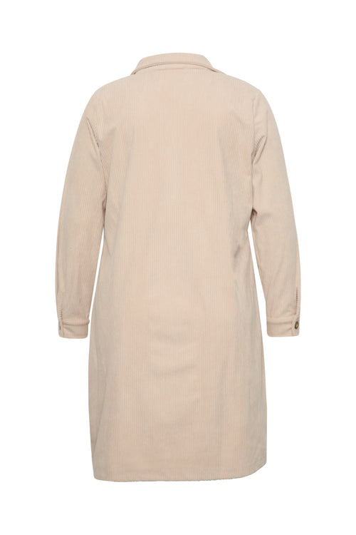 Uni kurzes Kleid aus Cordvelours-Paprika-9
