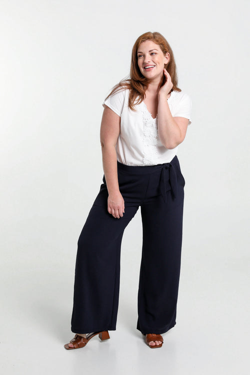 Pantalon large avec nœud-Paprika-8