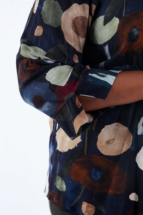 Blouse en viscose imprimé coquelicots-Paprika-4