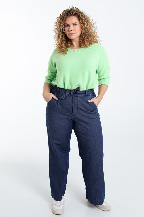 Weite Jeans mit Gürtel-Paprika-9