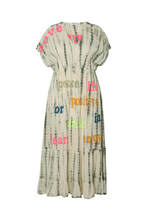 Langes Kleid aus bedruckter Viskose im Tie-Dye-Design-Paprika-10
