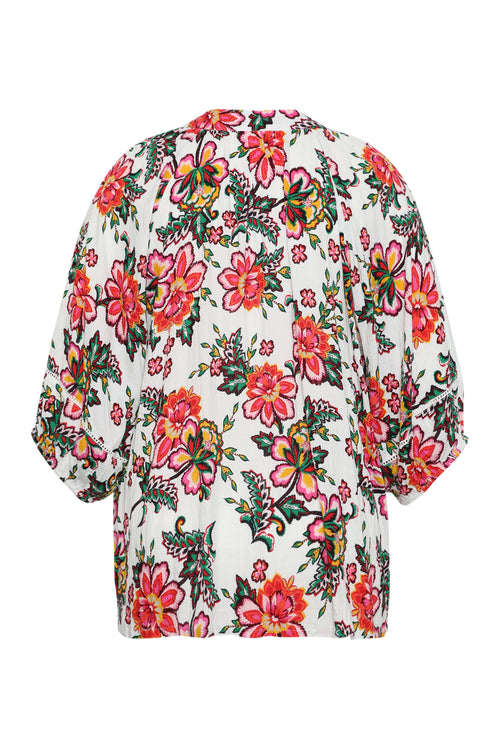 Bedruckte Viskosebluse mit Blumenmuster-Paprika-11