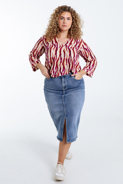 Bluse aus Viskose mit Tie-Dye-Print-Paprika-9