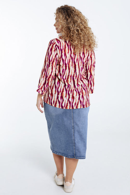 Bluse aus Viskose mit Tie-Dye-Print-Paprika-2