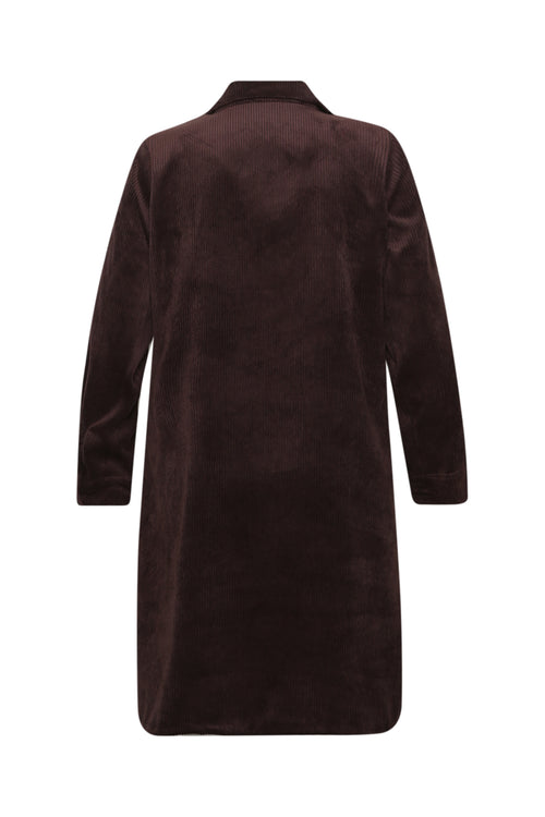 Uni kurzes Kleid aus Cord-Paprika-2