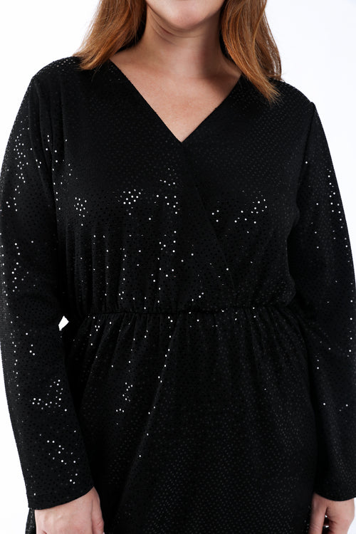 Kurzes Kleid mit Glitzereffekt-Paprika-4