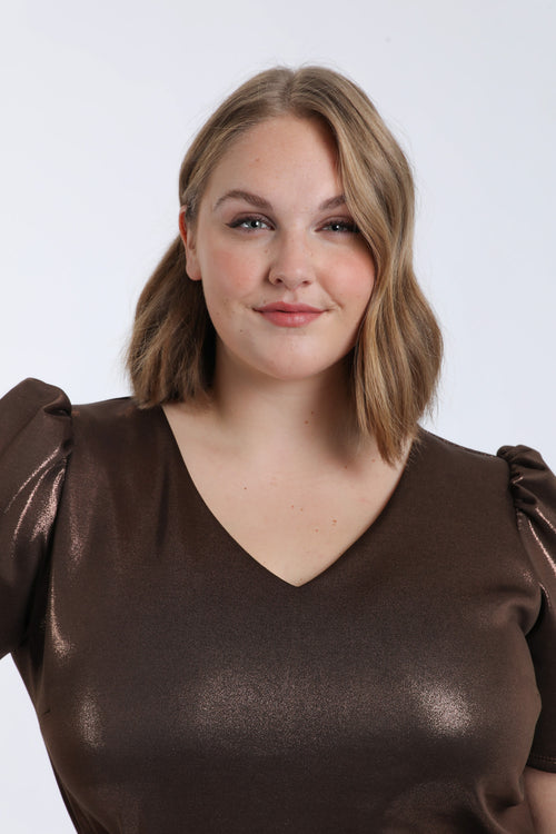 Robe unie effet satiné-Paprika-2