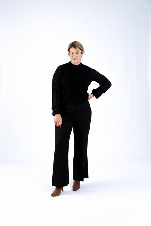 Uni-Pullover mit Chevron-Ärmeln-Paprika-5