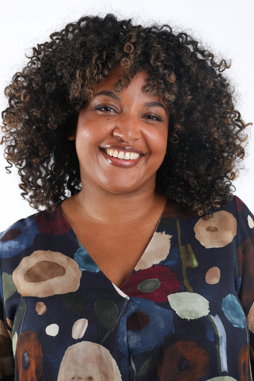 Blouse en viscose imprimé coquelicots-Paprika-1