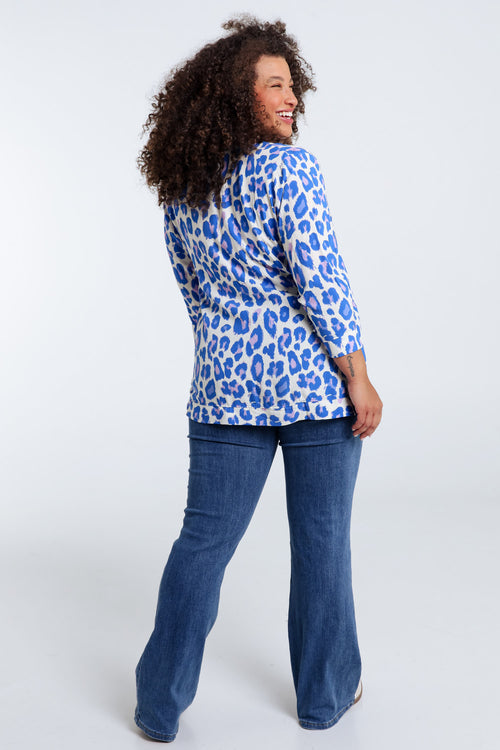 Tierhaut-Muster Viskosebluse-Paprika-2