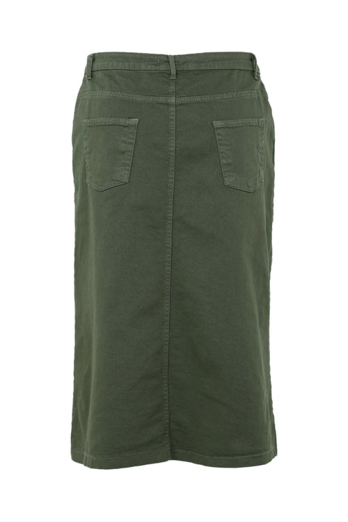 Halblanger, unifarbener Rock mit Schlitz vorne-Paprika-11