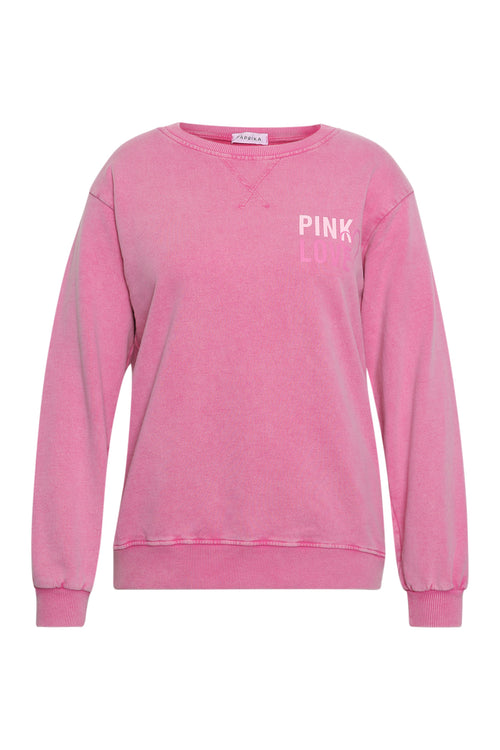 Sweat en coton Pink love octobre rose-Paprika-8