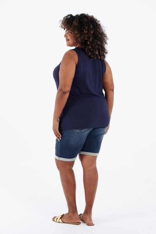 Débardeur uni en viscose-Paprika-3