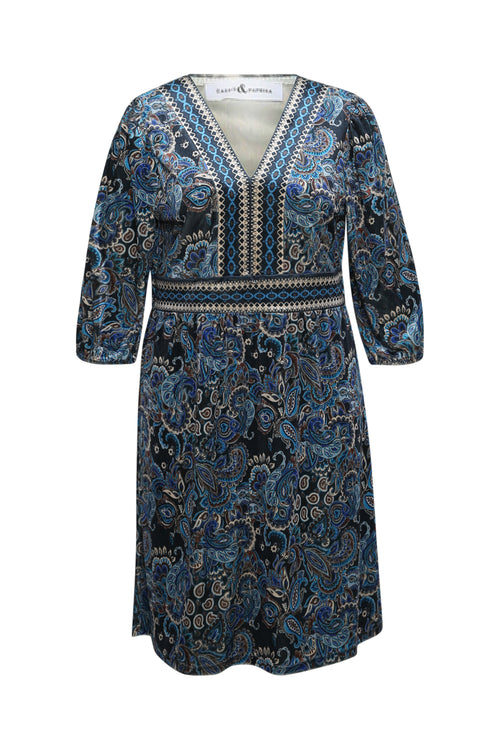 Robe en velours imprimé cachemire-Paprika-1