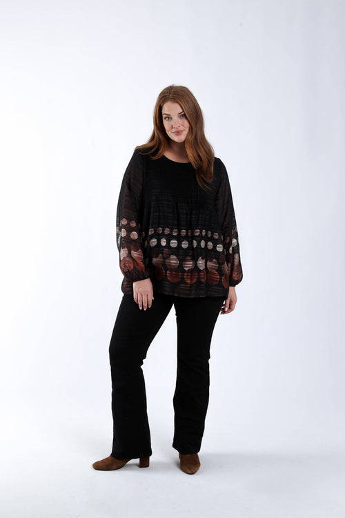 Blouse plissée imprimé ronds-Paprika-7