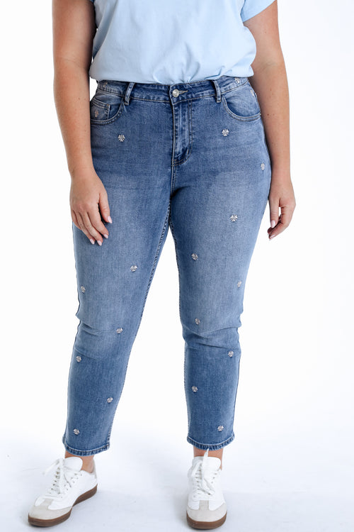 Louise Slim-Jeans 7/8 mit Kleeblattstickerei-Paprika-2