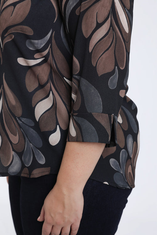 Grafisch bedruckte Bluse-Paprika-5