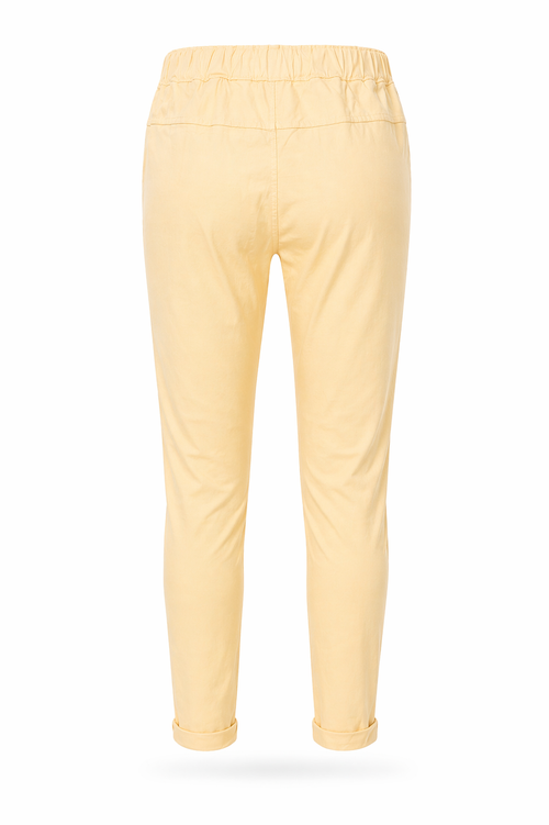 Chino en coton léger uni-Paprika-2