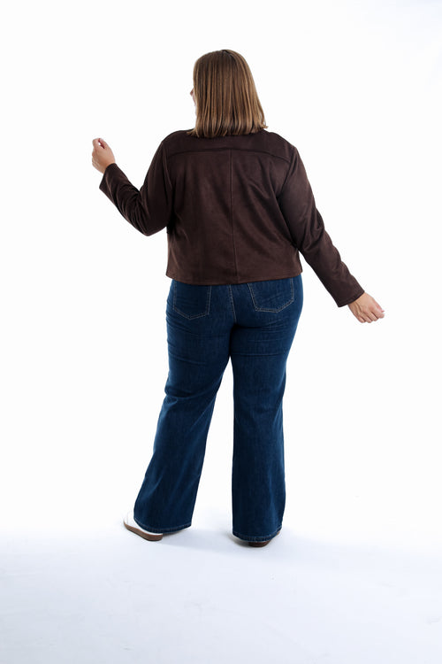 Jacke aus einfarbigem Wildlederimitat-Paprika-2