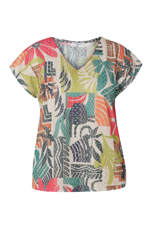 Blumenmuster T-Shirt-Paprika-10