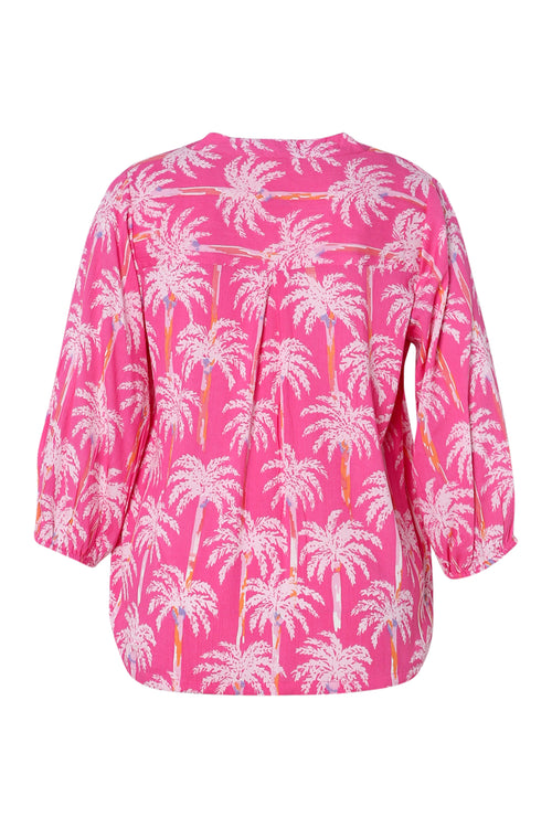 Bluse aus Viskose mit Palmenmuster-Paprika-11