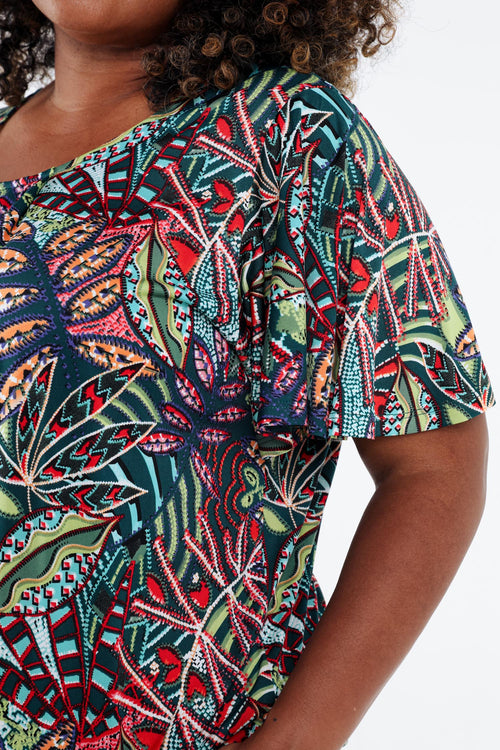 T-shirt aus kühlem Material mit Blattdruck-Paprika-6