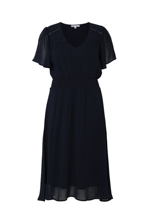 Lange unifarbene Viskosekleid-Paprika-10