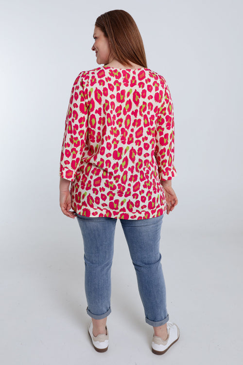 Tierhaut-Muster Viskosebluse-Paprika-2
