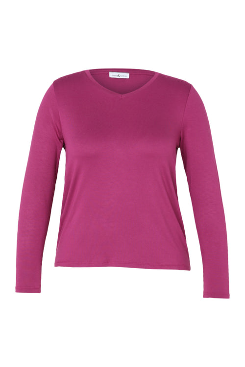 Unifarbenes Viskose-T-Shirt-Paprika-10