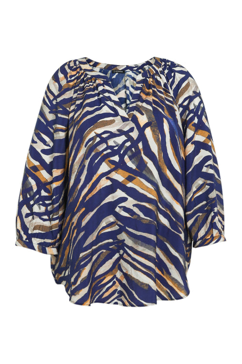 Raglanbluse aus Viskose mit Zebradruck-Paprika-10