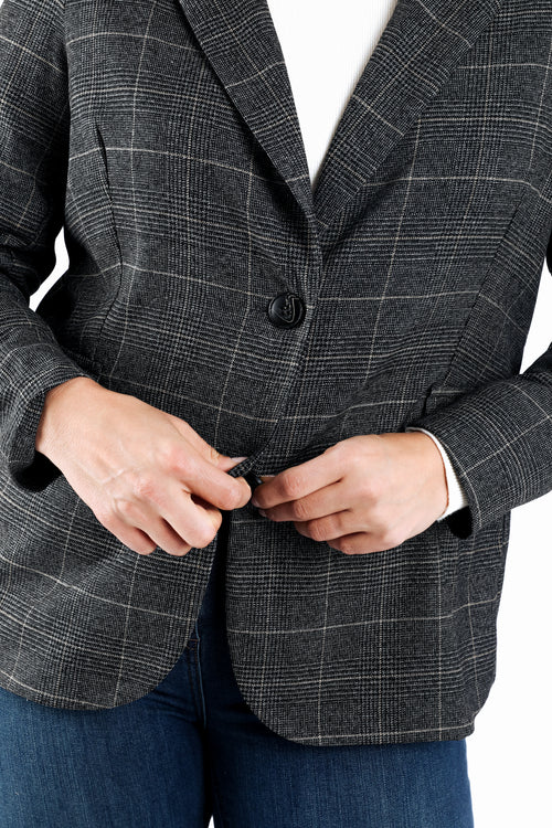 Blazer imprimé carreaux-Paprika-6