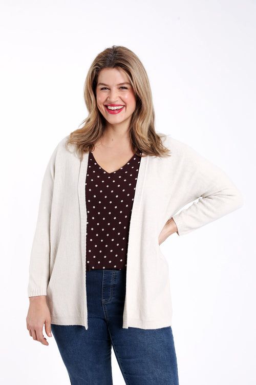 Langer Cardigan aus einfarbiger Viskose-Paprika-2