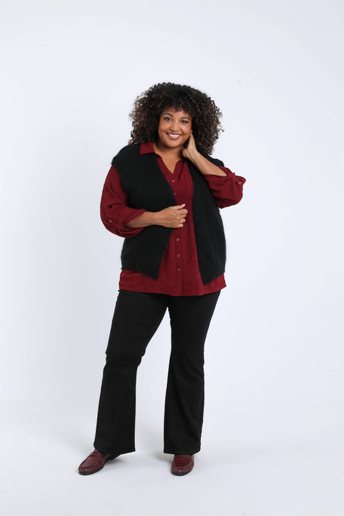 Einfarbige ärmellose Weste-Paprika-6