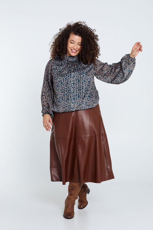 Blouse imprimé feuilles-Paprika-9