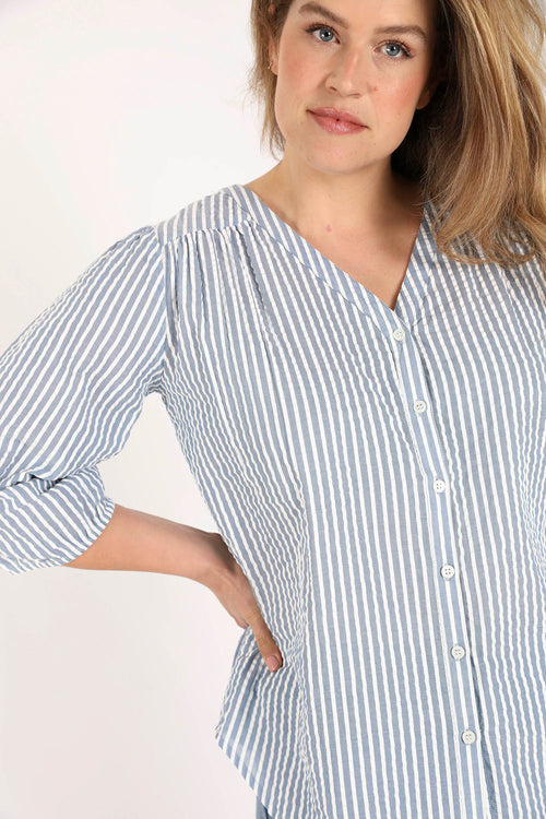 Gestreifte Baumwollbluse-Paprika-4