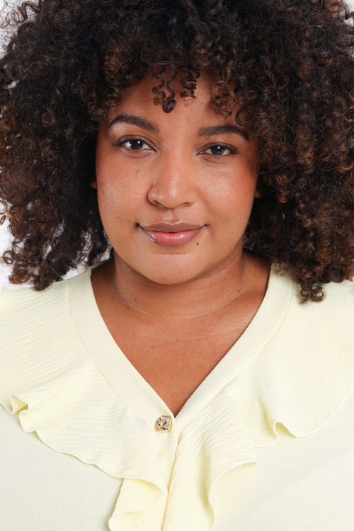 Blouse unie avec volants-Paprika-3