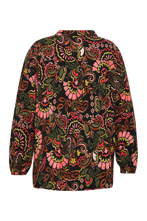 Bluse aus bedrucktem Viskosestoff im Folklore-Stil-Paprika-9