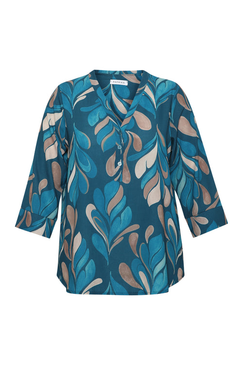 Bedruckte Bluse mit Grafikmuster-Paprika-1