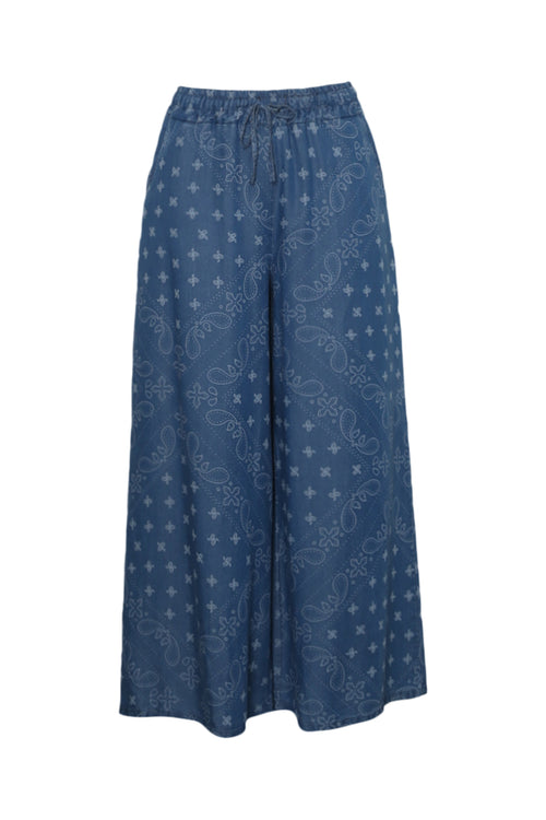 Pantalon large en lyocel imprimé bandana-Paprika-11