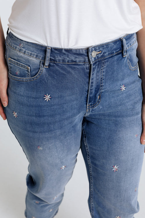 7/8 Slim-Jeans mit gestickten Blumen-Paprika-6