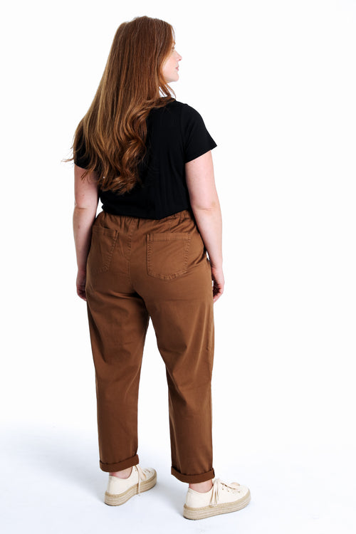 Chino en coton uni-Paprika-2