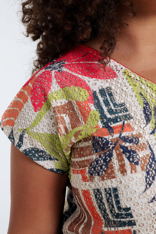 Blumenmuster T-Shirt-Paprika-4