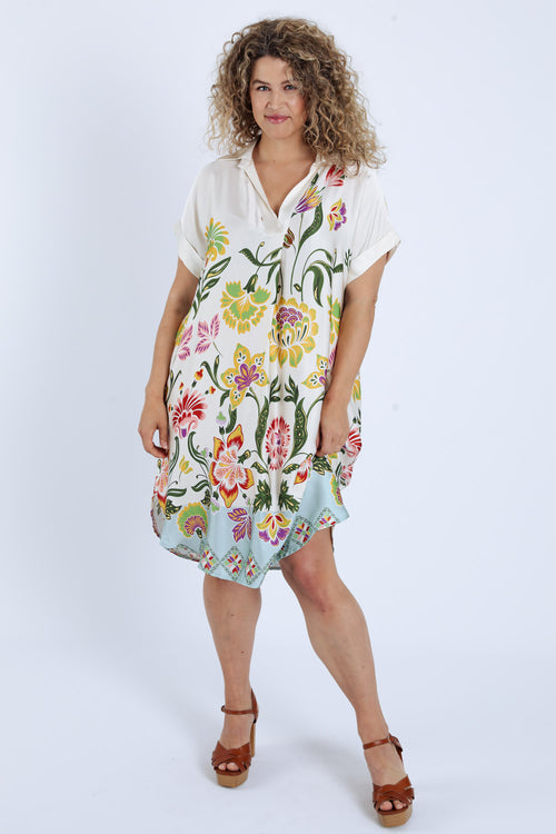 Kleid aus Viskose mit floralem Druck-Paprika-7