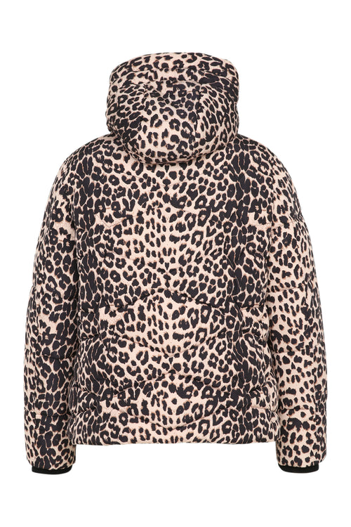 Kurze Daunenjacke mit Tierfellmuster-Paprika-12