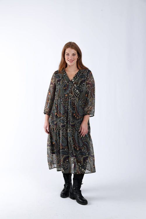 Robe imprimé cachemire-Paprika-8